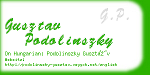 gusztav podolinszky business card